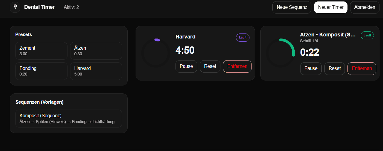Dental Timer Interface